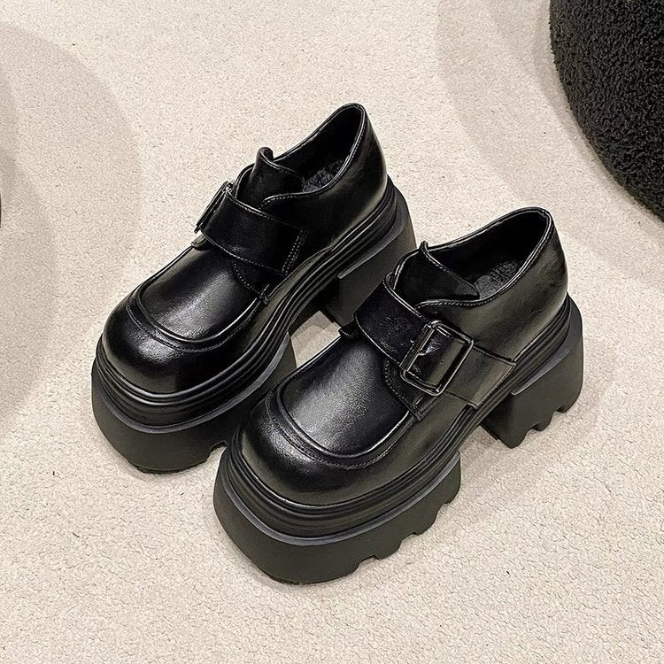 Damen Elegante Chunky Schuhe mit Schnallenverschluss und robuster Sohlenkonstruktion EB