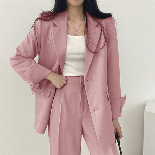 Damen elegantes Blazer-Set mit weitem Schnitt EB