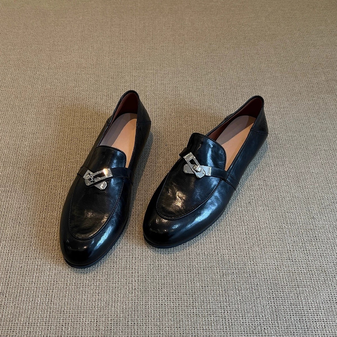 Damen elegante Mokassins mit modischer Schnallenverzierung EB