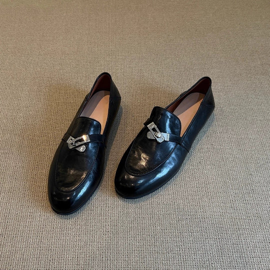 Damen elegante Mokassins mit modischer Schnallenverzierung EB