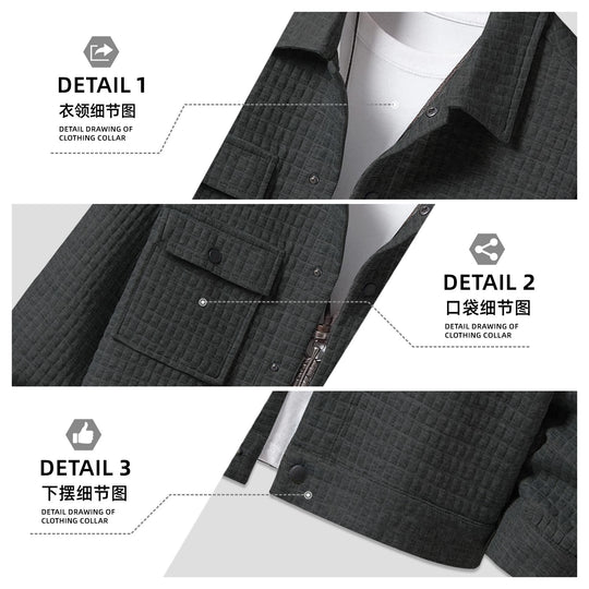 Herren nan gesteppte Overshirtjacke mit quadratischer Steppstruktur und aufgesetzten Brusttaschen EB