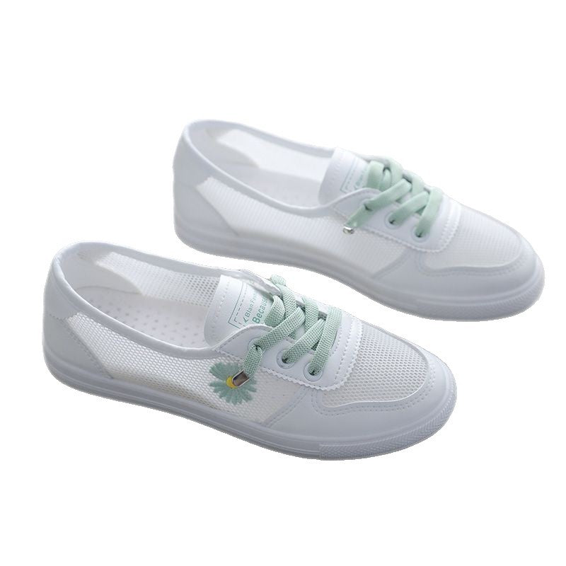 Damen Sportliche Sneakers mit atmungsaktiver Mesh-Oberfläche und floralem Detail EB
