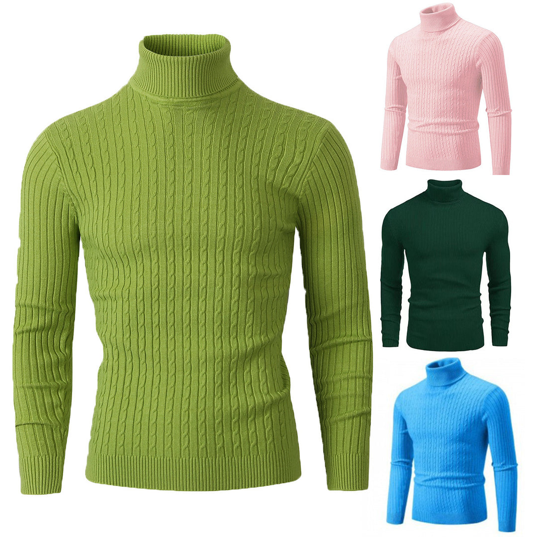 Damen Strickpullover mit hohem Kragen und Rippenmuster EB