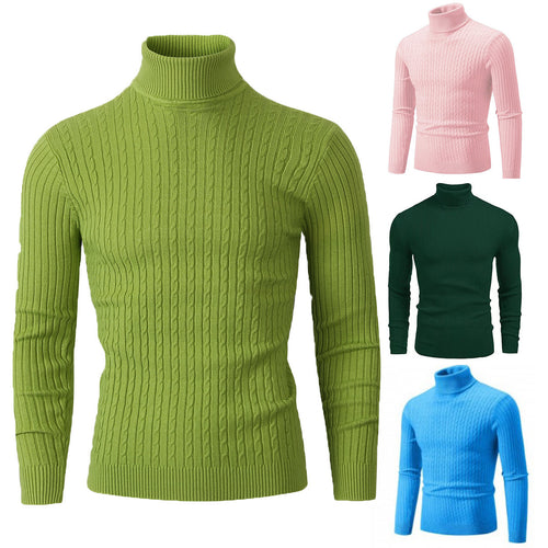 Damen Strickpullover mit hohem Kragen und Rippenmuster EB