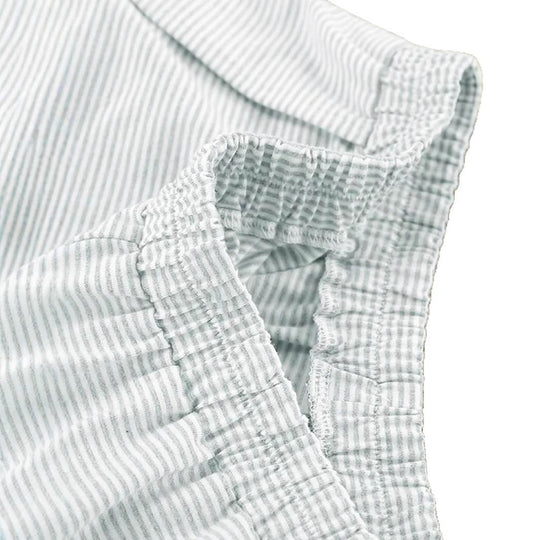 Damen lässiges Kurzarmset mit gestreiftem Design und seitlichen Schlitzen EB