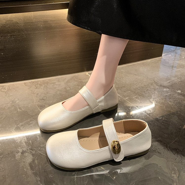 Damen elegante Ballerinas mit dekorativem Schnallenverschluss EB