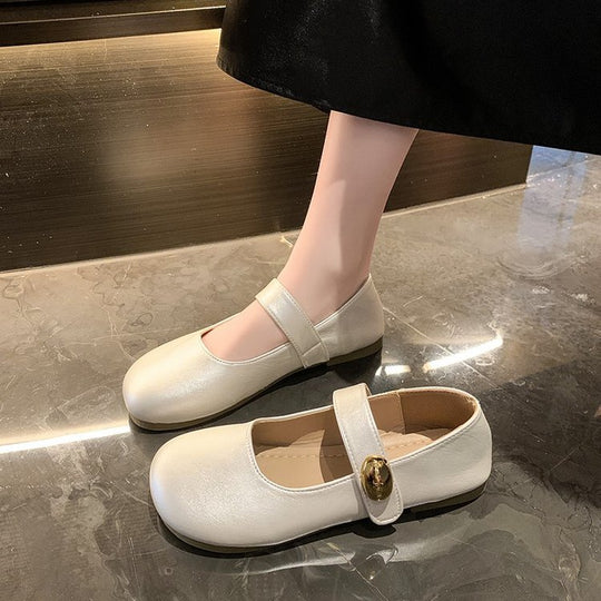 Damen elegante Ballerinas mit dekorativem Schnallenverschluss EB