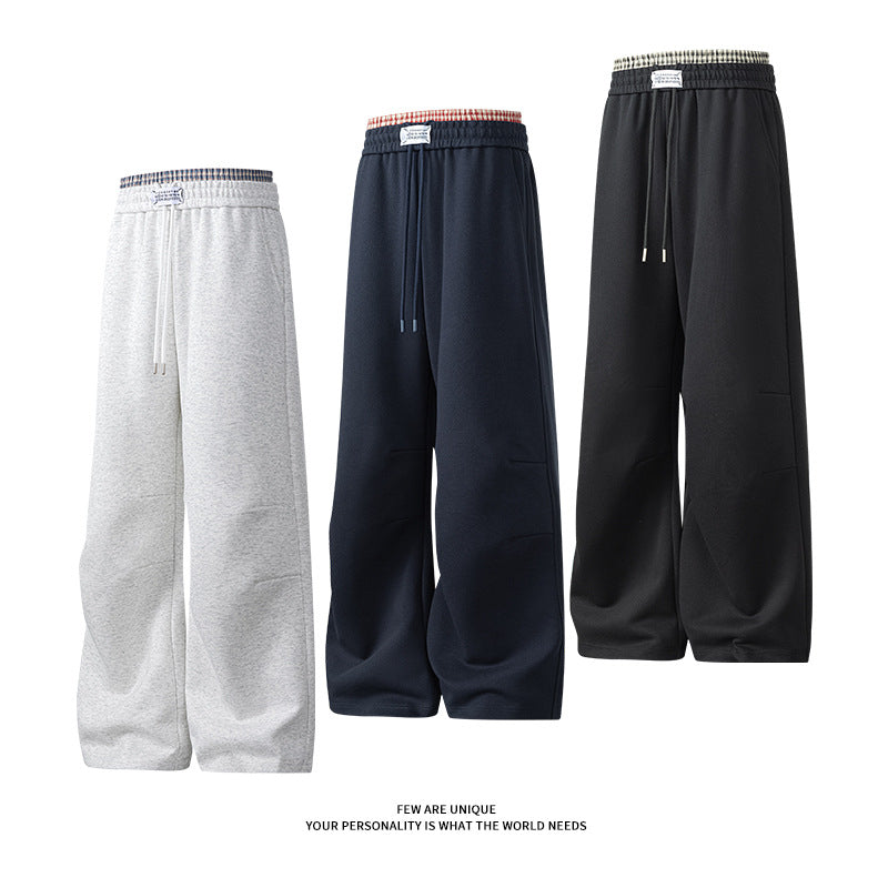 Herren weite Freizeithose aus atmungsaktivem Baumwollmix mit elastischem Bund und seitlichen Taschen EB