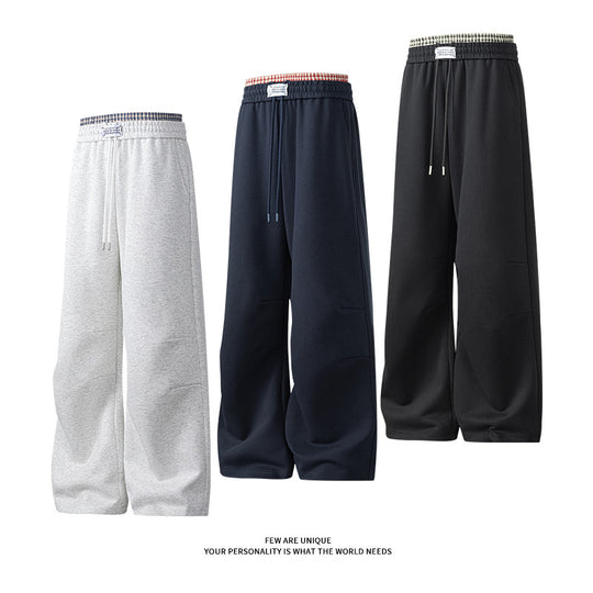 Herren weite Freizeithose aus atmungsaktivem Baumwollmix mit elastischem Bund und seitlichen Taschen EB