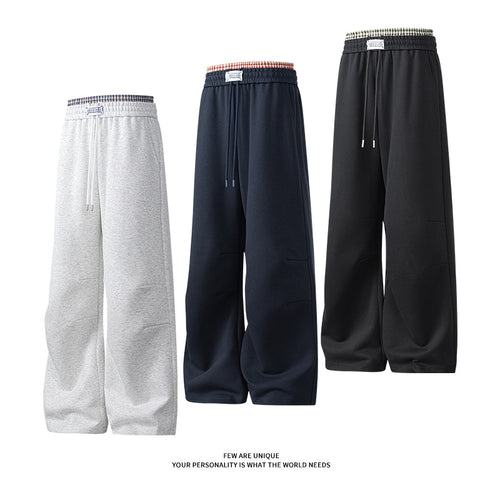 Herren weite Freizeithose aus atmungsaktivem Baumwollmix mit elastischem Bund und seitlichen Taschen EB