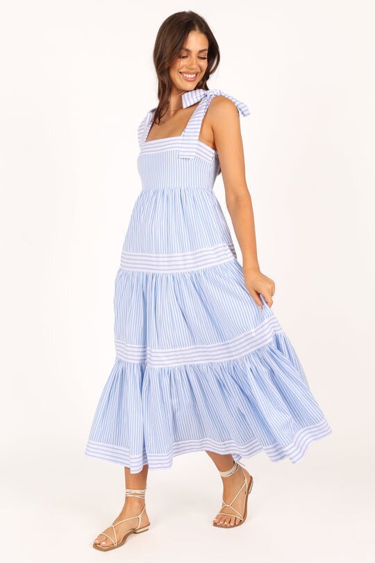 Damen Maxikleid mit verstellbaren Trägern und Rüschendetails EB