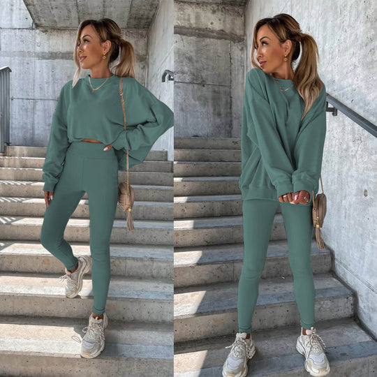 Damen Oversized Sweatshirt mit weitem Schnitt und strukturierten Ärmeln EB