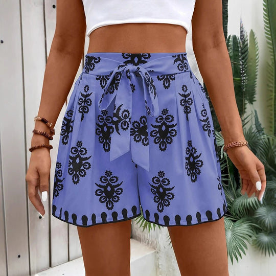 Damen Sommerliche Chino-Shorts mit Bindegürtel EB