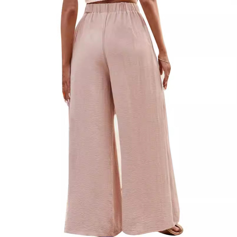 Damen Weite Palazzo-Hose mit hoch geschnittenem Bund und lässigem Schnitt EB