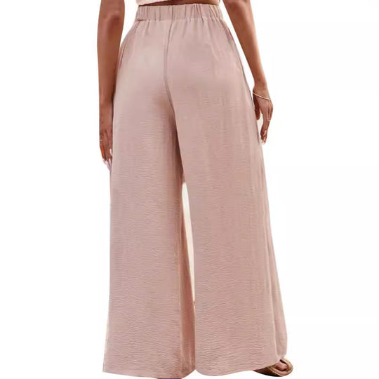 Damen Weite Palazzo-Hose mit hoch geschnittenem Bund und lässigem Schnitt EB