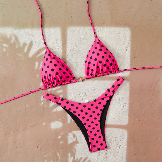 Damen Designer-Bikini mit Leopardenmuster und raffinierten Details EB