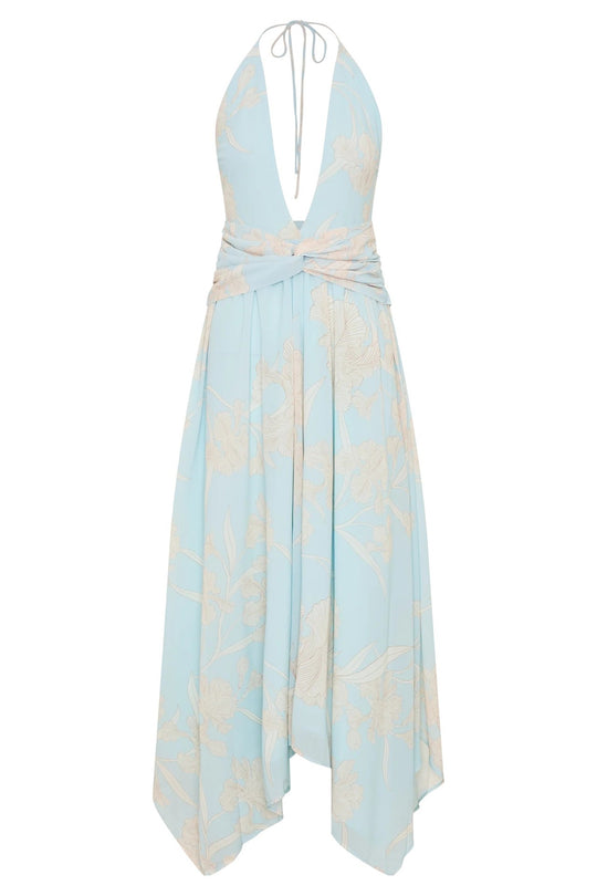 Damen Elegantes Wickelkleid mit tiefem V-Ausschnitt und floralem Design EB