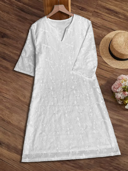 Damen luftiges Sommerkleid mit raffinierten Spitzenakzenten EB