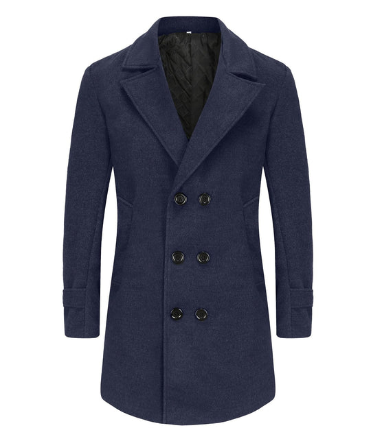 Herren stilvoller und eleganter Übercoat mit doppelter Knopfreihe EB