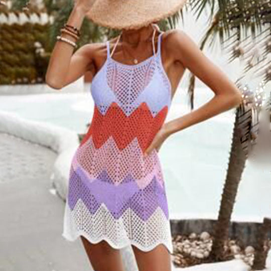 Damen modernes gehäkeltes Strandkleid EB