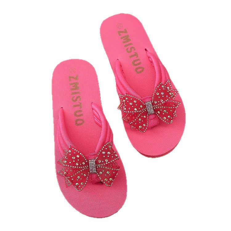 Damen Badesandalen mit elegantem Schleifen-Design und rutschfester Sohle EB
