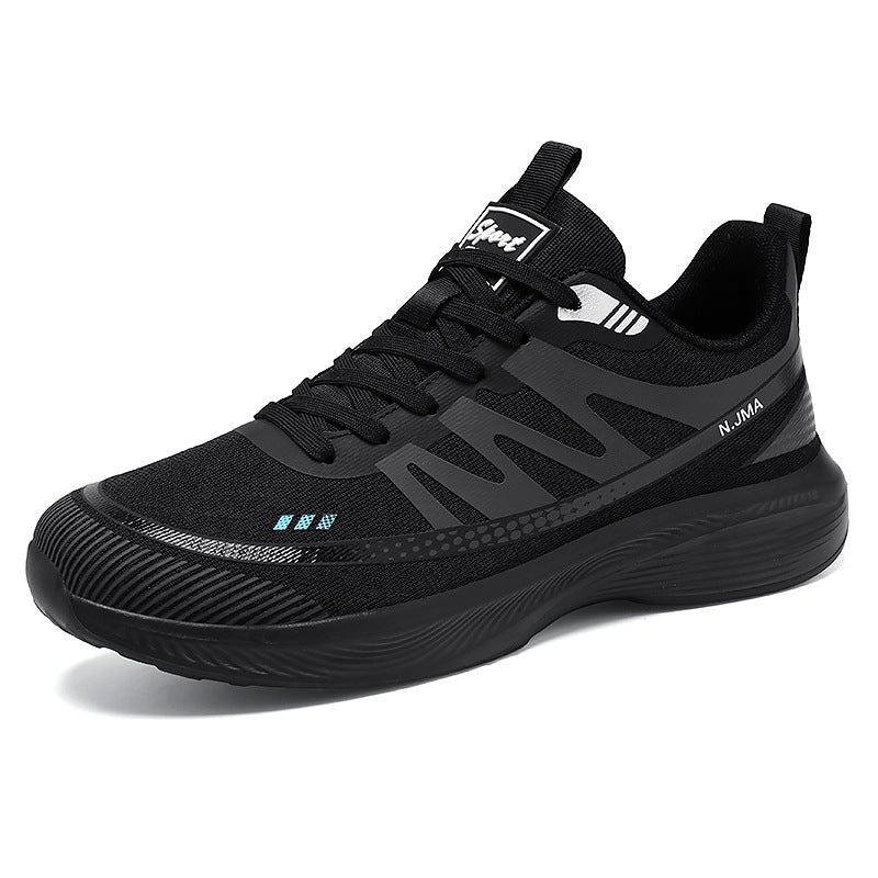 Herren nan leichte atmungsaktive Laufsneaker mit nahtlosem Strickobermaterial, gepolstertem Fersenkragen und reaktiver EVA-Dämpfung EB