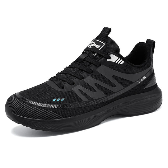 Herren nan leichte atmungsaktive Laufsneaker mit nahtlosem Strickobermaterial, gepolstertem Fersenkragen und reaktiver EVA-Dämpfung EB