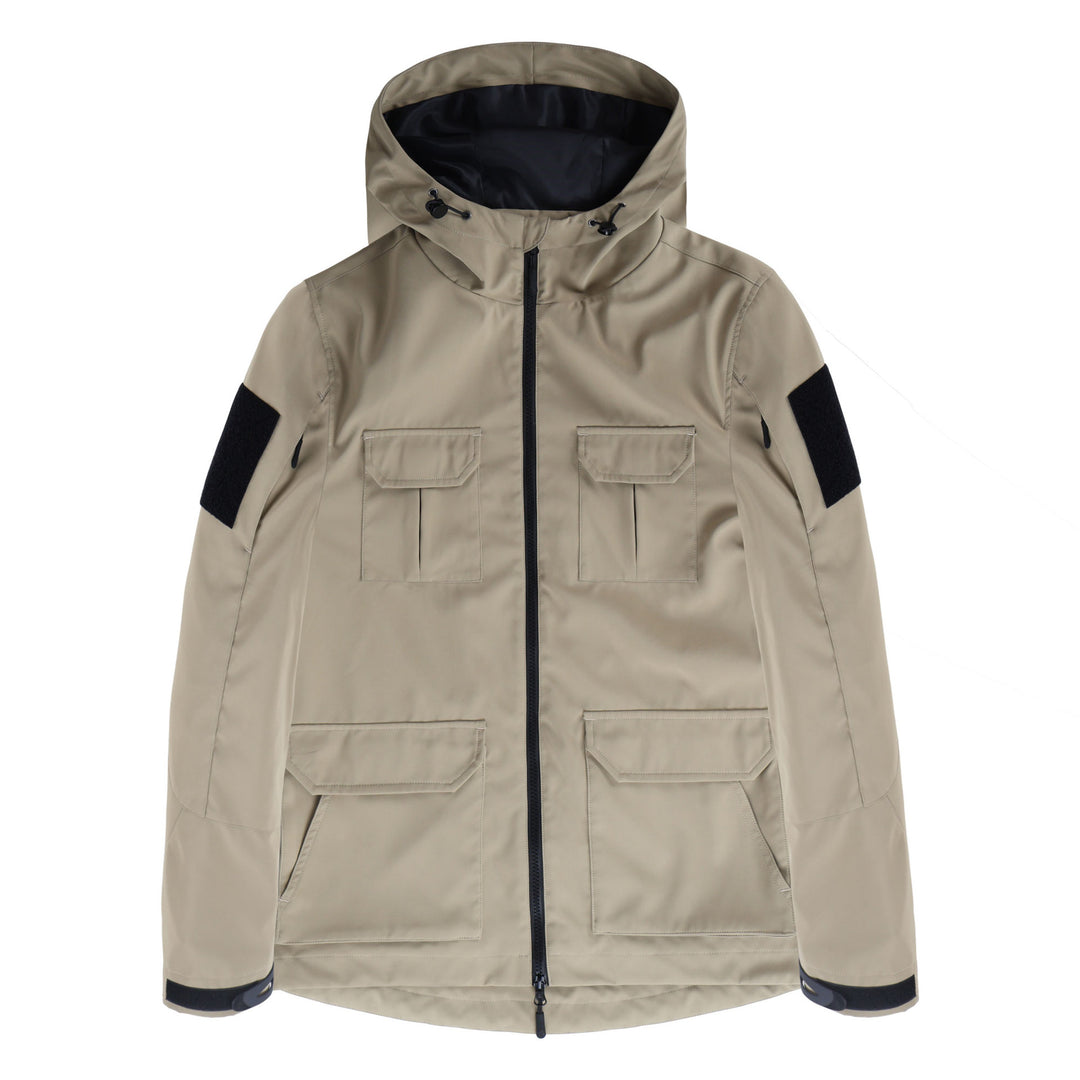 Men's  technical hooded field jacket with multi-flap utility pockets EB