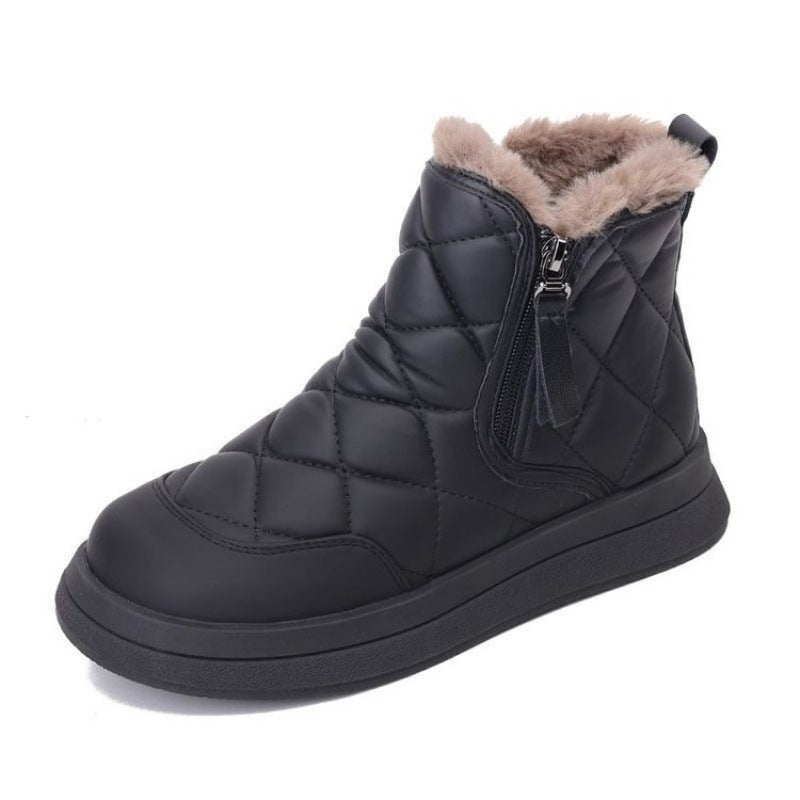 Damen warme Winterstiefel mit isolierender Fütterung und praktischem Reißverschluss EB
