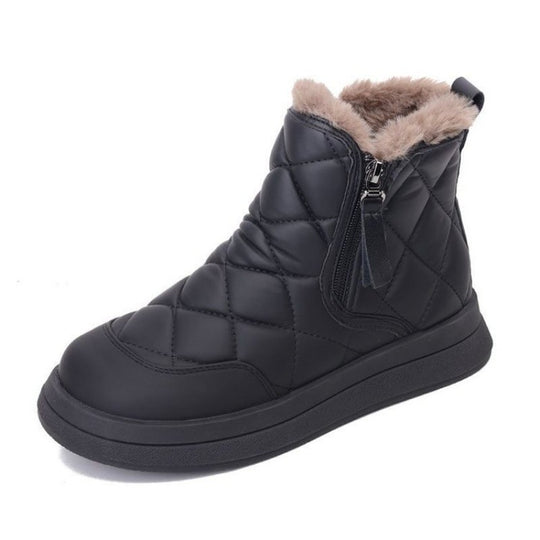 Damen warme Winterstiefel mit isolierender Fütterung und praktischem Reißverschluss EB