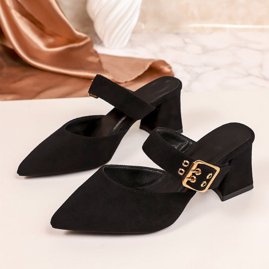 Damen elegante Slipper mit modischem Blockabsatz EB