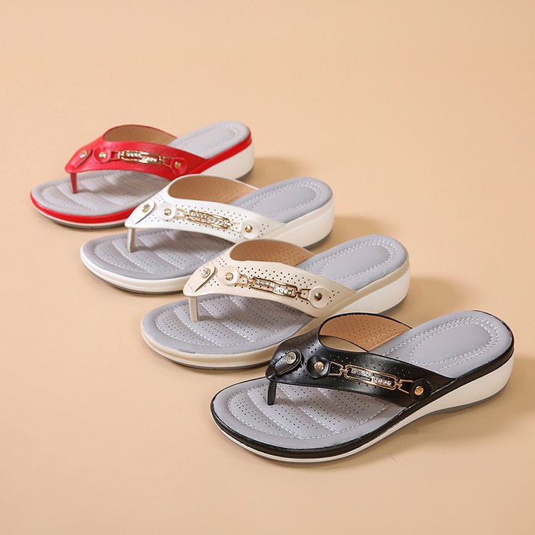 Damen Wedge-Sandalen mit komfortablem Fußbett und dekorativen Akzenten EB