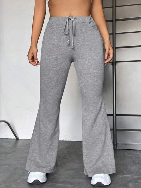 Damen Sportliche Sweathose mit weitem Bein und verstellbarem Bund EB