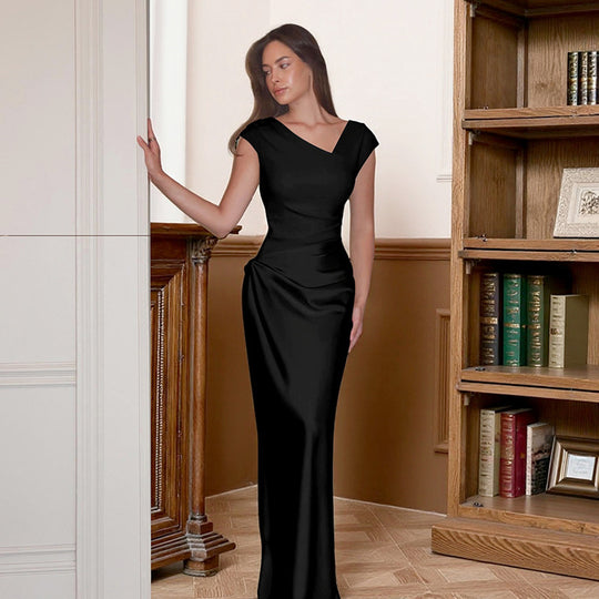 Damen Langärmliges Maxikleid mit elegantem Schnitt und figurbetontem Design EB