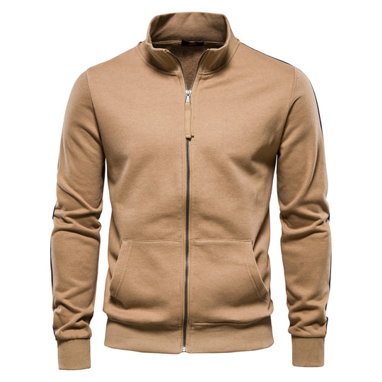 Herren Sweatjacke mit hohem Kragen und durchgehendem Reißverschluss EB