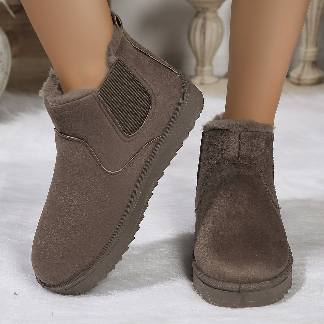 Damen  Chelsea-Boots mit warmem Teddyfutter, elastischem Seiteneinsatz und rutschfester Profilsohle EB