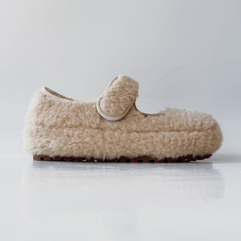 Damen Kuschelige Hausschuhe mit verstellbarem Riemen und weichem Innenfutter EB