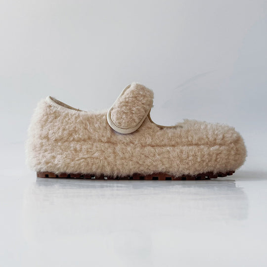 Damen Kuschelige Hausschuhe mit verstellbarem Riemen und weichem Innenfutter EB
