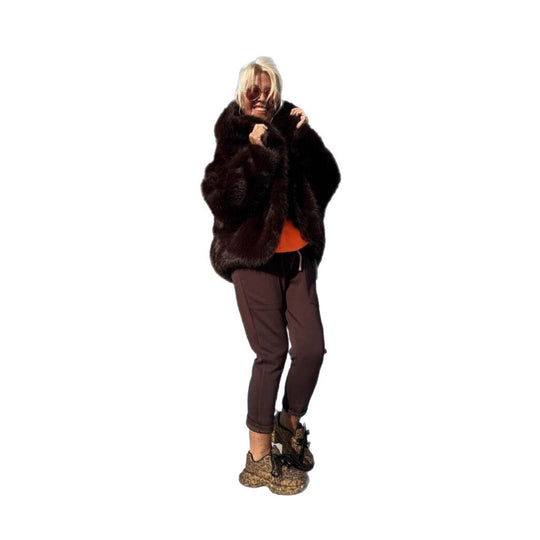 Damen Modische Fleecejacke mit weich gefüttertem Kragen und weitem Schnitt EB