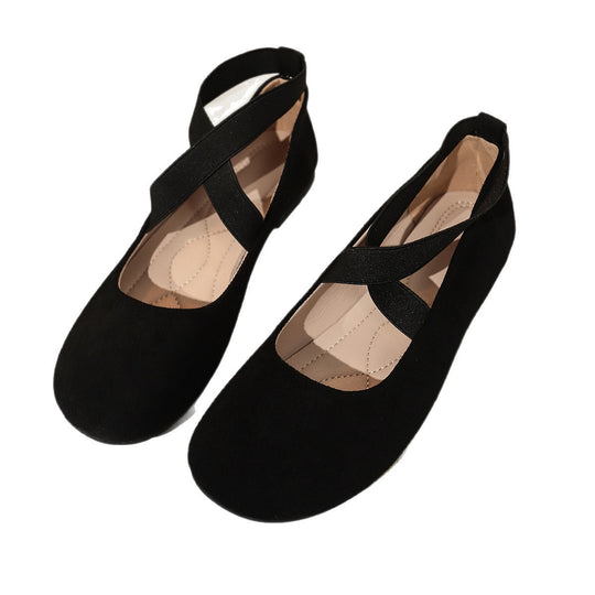 Damen elegante Ballerinas mit elastischem Riemendesign EB