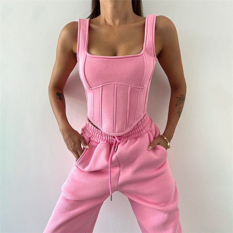 Damen Crop-Top mit integriertem Waist Trainer EB
