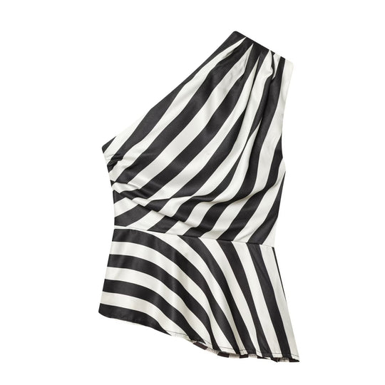 Damen asymmetrisches Oberteil mit Raffungen EB