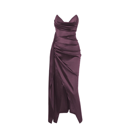 Damen figurbetontes Abendkleid mit asymmetrischem Saum und elegantem Schnitt EB