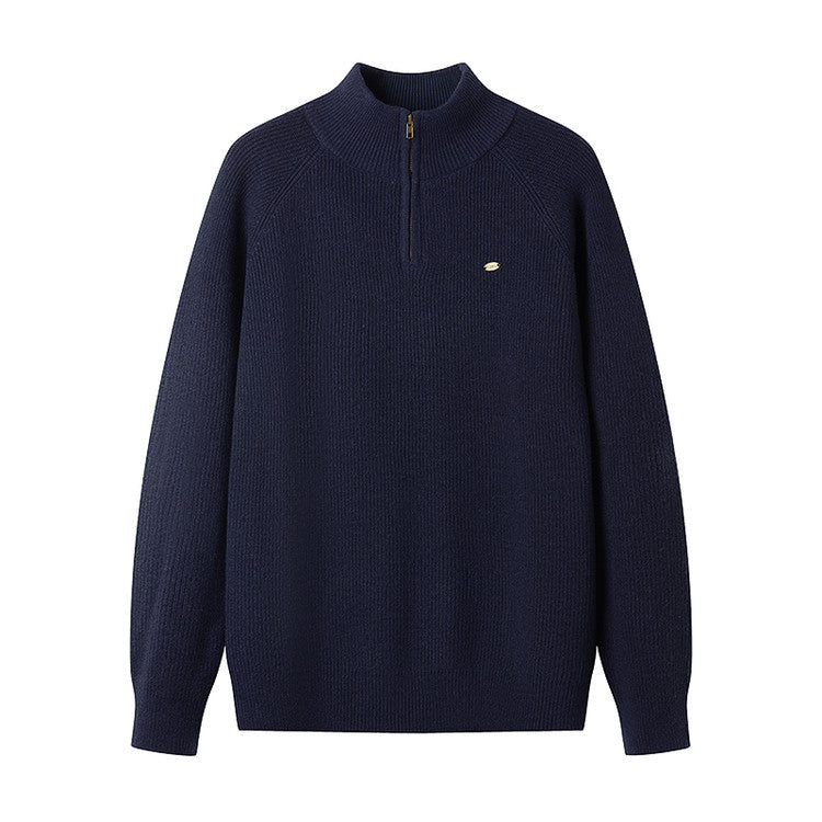 Herren Strickpullover mit halbem Reißverschluss EB