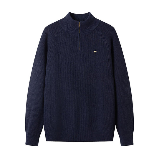 Herren Strickpullover mit halbem Reißverschluss EB
