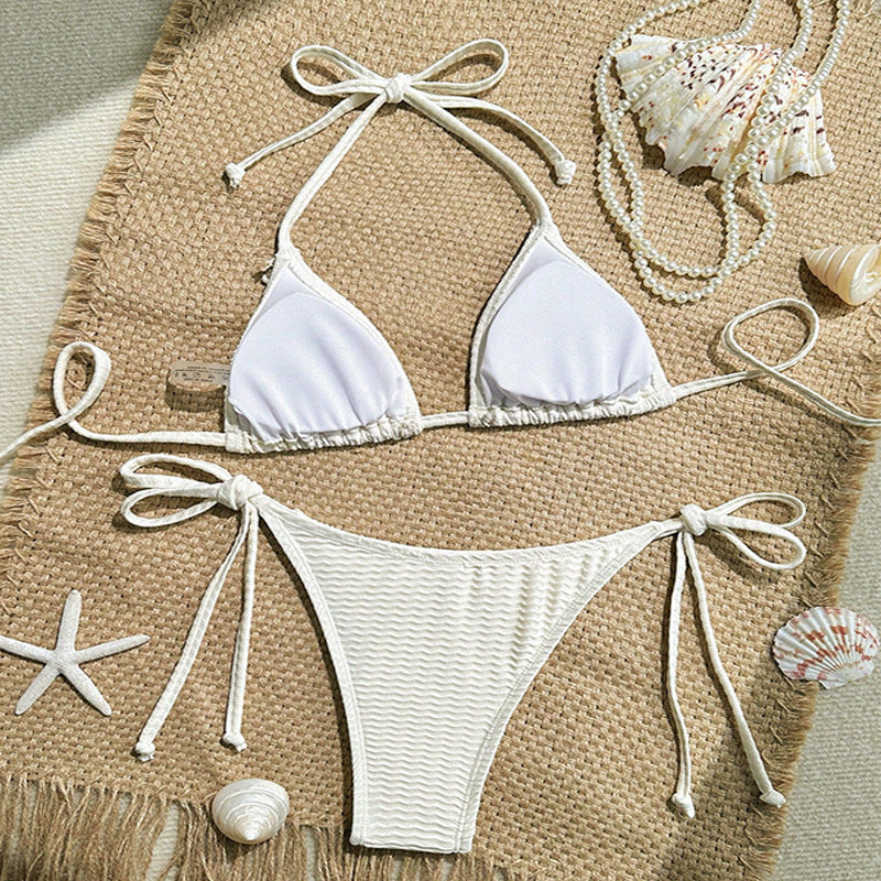 Damen Triangel-Bikini mit dekorativen Muschel-Details EB