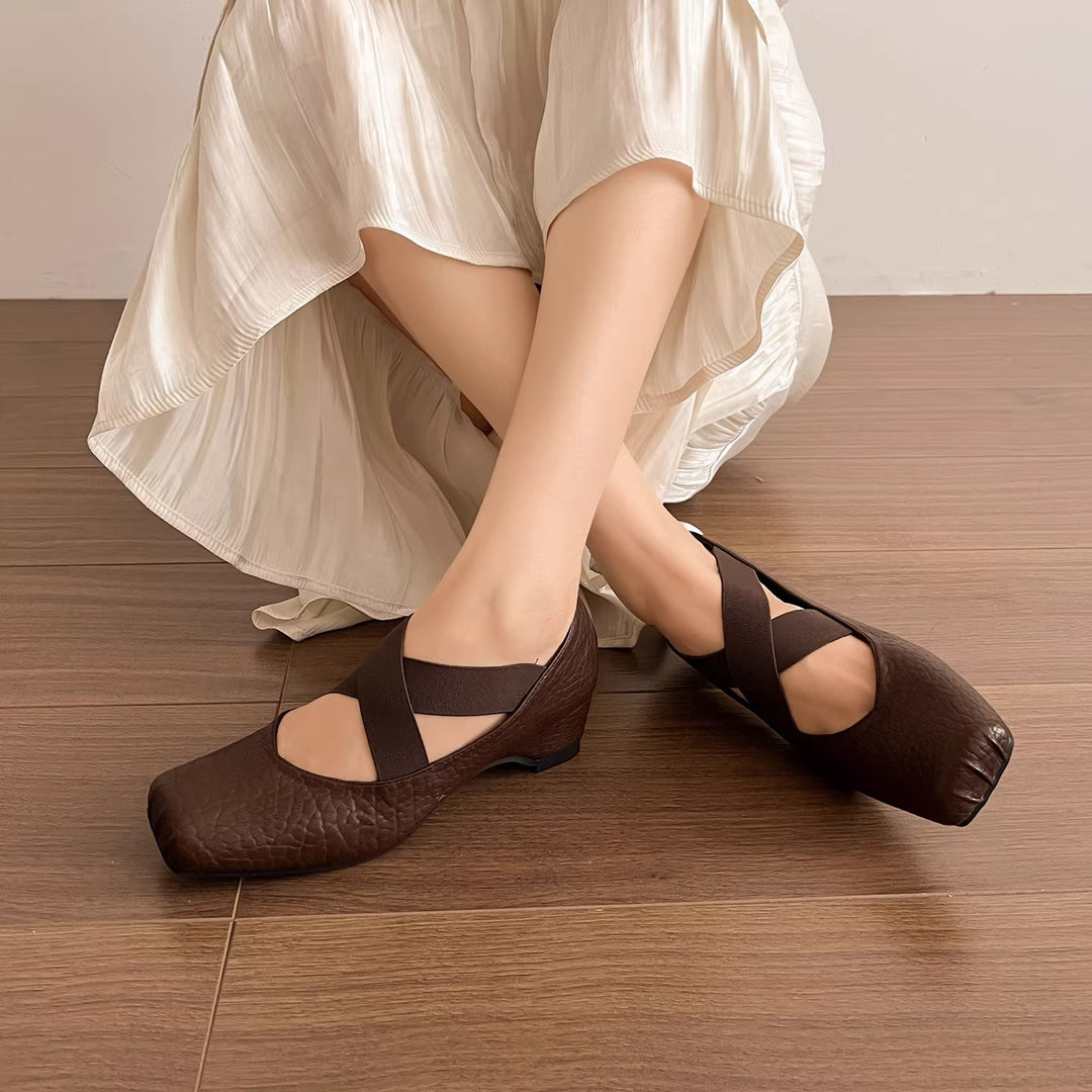 Damen Ballerinas mit gepolsterter Innensohle und elastischem Riemen EB