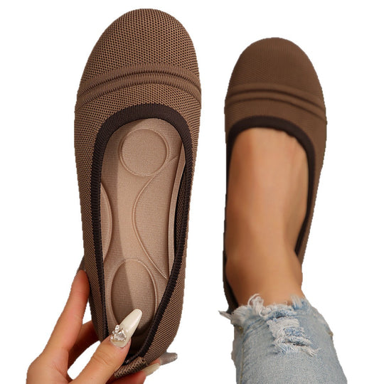 Damen Komfortable Ballerinas aus atmungsaktivem Textilmaterial EB