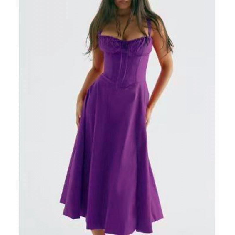 Damen Maxikleid mit floralem Design und elegantem Schlitz EB