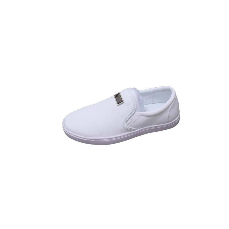 Damen Bequeme Slip-On Sneakers mit eleganter Lederriemen-Applikation EB